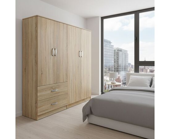 Ντουλάπα τετράφυλλη Lego pakoworld sonoma 160x42x180εκ - ΝΤΟΥΛΑΠΕΣ στο Milonadakis.gr