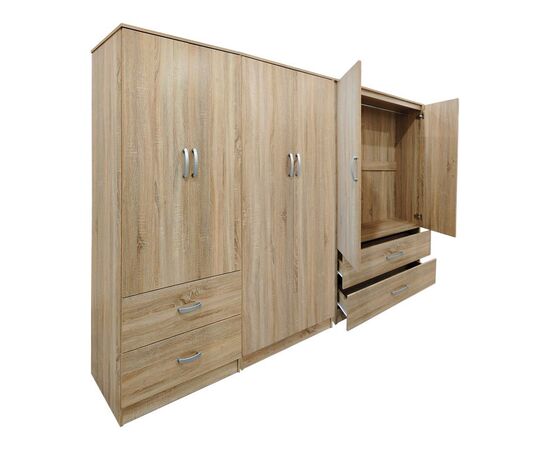 Ντουλάπα εξάφυλλη Lego pakoworld sonoma 240x42x180εκ - ΝΤΟΥΛΑΠΕΣ στο Milonadakis.gr