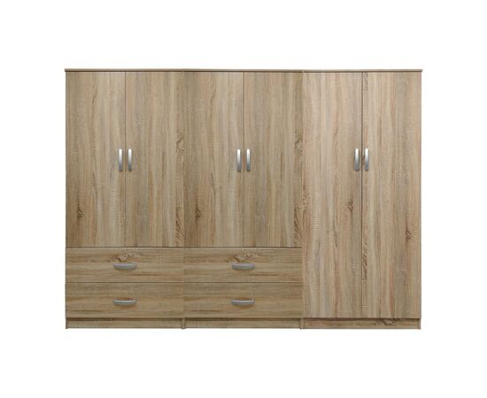 Ντουλάπα εξάφυλλη Lego pakoworld sonoma 240x42x180εκ - ΝΤΟΥΛΑΠΕΣ στο Milonadakis.gr