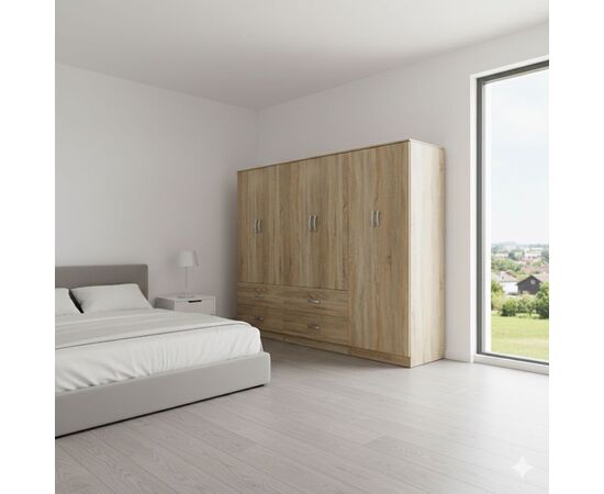 Ντουλάπα εξάφυλλη Lego pakoworld sonoma 240x42x180εκ - ΝΤΟΥΛΑΠΕΣ στο Milonadakis.gr