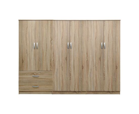 Ντουλάπα εξάφυλλη Lego I pakoworld sonoma 240x42x180εκ - ΝΤΟΥΛΑΠΕΣ στο Milonadakis.gr