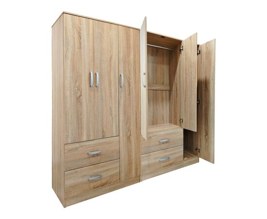 Ντουλάπα εξάφυλλη Lego pakoworld sonoma 180x42x180εκ - ΝΤΟΥΛΑΠΕΣ στο Milonadakis.gr