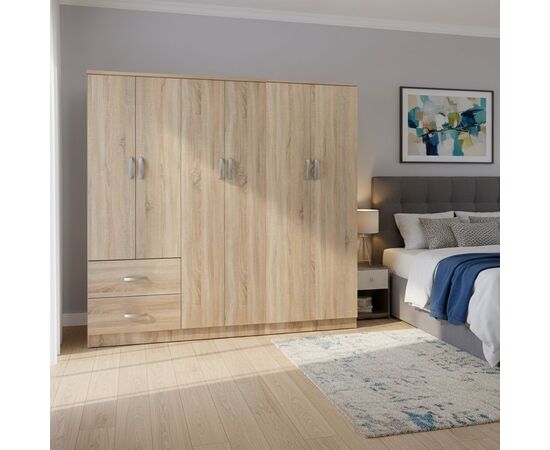 Ντουλάπα εξάφυλλη Lego Ι pakoworld sonoma 200.5x42x180εκ - ΝΤΟΥΛΑΠΕΣ στο Milonadakis.gr