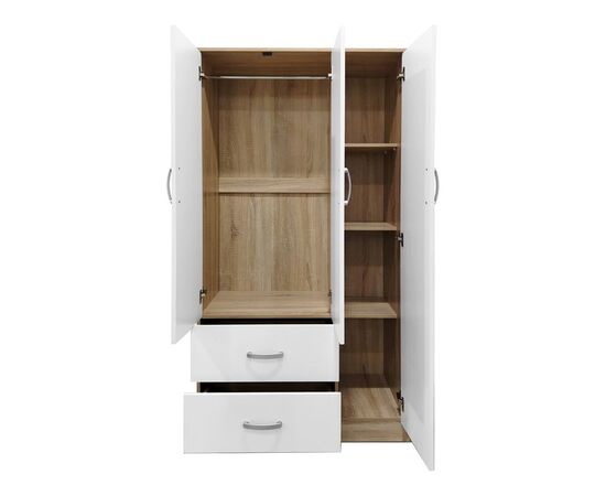 Ντουλάπα πεντάφυλλη Lego pakoworld sonoma-λευκό 170x42x180εκ - ΝΤΟΥΛΑΠΕΣ στο Milonadakis.gr