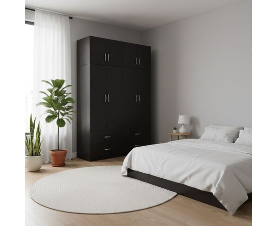 Ντουλάπα τετράφυλλη με πατάρι Lego pakoworld wenge 160x42x240εκ - ΝΤΟΥΛΑΠΕΣ στο Milonadakis.gr