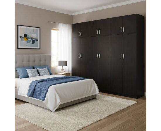 Ντουλάπα εξάφυλλη με πατάρι Lego ΙΙ pakoworld wenge 240x42x240εκ - ΝΤΟΥΛΑΠΕΣ στο Milonadakis.gr