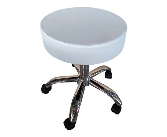 Σκαμπό γραφείου-εργασίας τροχήλατο Tebere pakoworld pu σε λευκή απόχρωση 35x35x45-57εκ - ΚΑΡΕΚΛΕΣ ΓΡΑΦΕΙΟΥ στο Milonadakis.gr