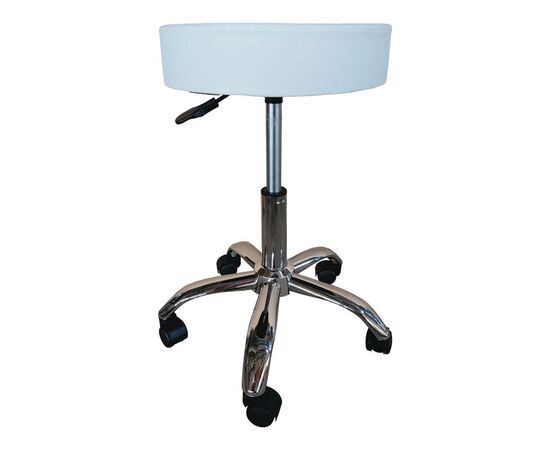 Σκαμπό γραφείου-εργασίας τροχήλατο Tebere pakoworld pu σε λευκή απόχρωση 35x35x45-57εκ - ΚΑΡΕΚΛΕΣ ΓΡΑΦΕΙΟΥ στο Milonadakis.gr