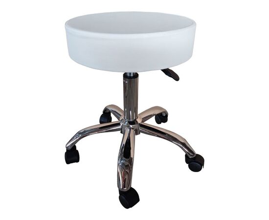 Σκαμπό γραφείου-εργασίας τροχήλατο Tebere pakoworld pu σε λευκή απόχρωση 35x35x45-57εκ - ΚΑΡΕΚΛΕΣ ΓΡΑΦΕΙΟΥ στο Milonadakis.gr