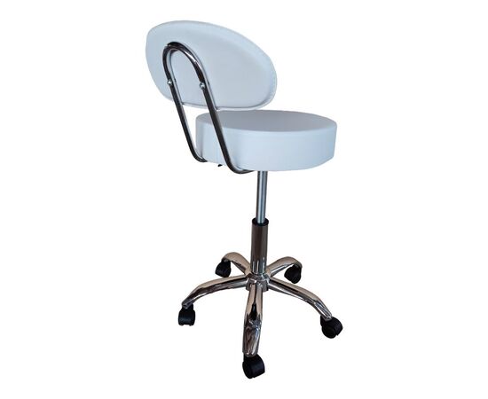 Σκαμπό γραφείου-εργασίας τροχήλατο με πλάτη Tebere pakoworld pu σε λευκή απόχρωση 35x35x65-77εκ - ΚΑΡΕΚΛΕΣ ΓΡΑΦΕΙΟΥ στο Milonadakis.gr