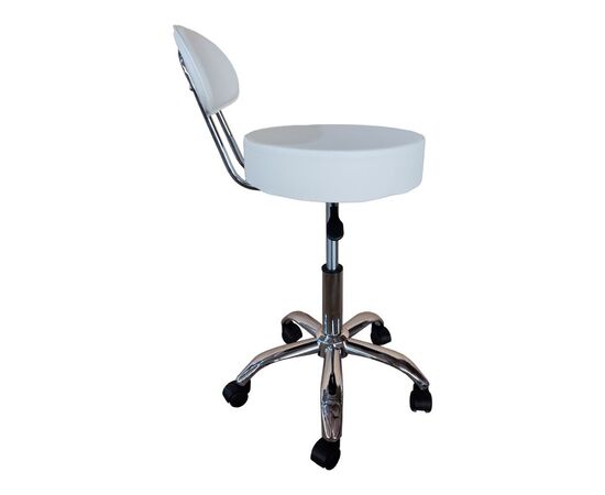 Σκαμπό γραφείου-εργασίας τροχήλατο με πλάτη Tebere pakoworld pu σε λευκή απόχρωση 35x35x65-77εκ - ΚΑΡΕΚΛΕΣ ΓΡΑΦΕΙΟΥ στο Milonadakis.gr