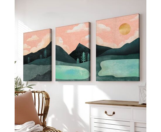 Πίνακας σε καμβά Anbel pakoworld τρίπτυχος με ψηφιακή εκτύπωση και πλαίσιο 40x2x60εκ - ΠΙΝΑΚΕΣ στο Milonadakis.gr