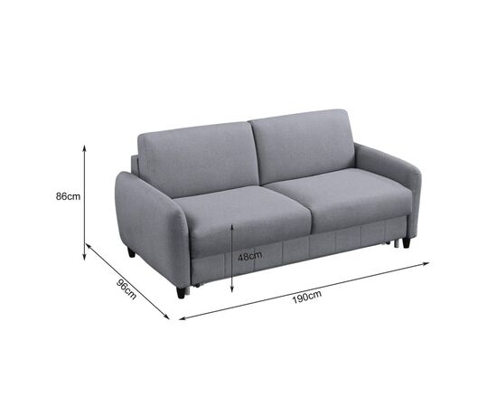 ΚΑΝΑΠΕΣ-ΚΡΕΒΑΤΙ ΜΕ ΑΝΑΔΙΠΛ.ΣΤΡΩΜΑ ETUDINE HM3311.01 ΓΚΡΙ ΥΦΑΣΜΑ 185x97x87Υεκ - ΚΑΝΑΠΕΔΕΣ-ΣΑΛΟΝΙΑ στο Milonadakis.gr