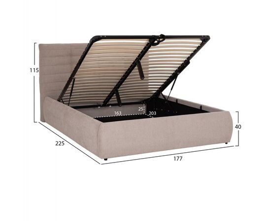 ΚΡΕΒΑΤΙ ΔΙΠΛΟ SANDRA HM732.03 ΜΠΕΖ ΥΦΑΣΜΑ & ΑΠΟΘΗΚΕΥΤΙΚΟΣ ΧΩΡΟΣ ΓΙΑ ΣΤΡΩΜΑ 160x200εκ - ΚΡΕΒΑΤΙΑ στο Milonadakis.gr