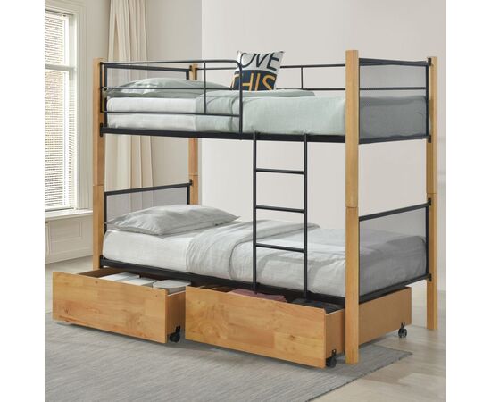 ΚΡΕΒΑΤΙ ΚΟΥΚΕΤΑ ΜΕ 2 ΕΠΙΔΑΠΕΔΙΑ ΣΥΡΤΑΡΙΑ RAYVEN HM21119.02 ΞΥΛΟ-ΜΕΤΑΛΛΟ-ΓΙΑ ΣΤΡΩΜΑΤΑ  90x190εκ - ΠΑΙΔΙΚΟ ΔΩΜΑΤΙΟ στο Milonadakis.gr