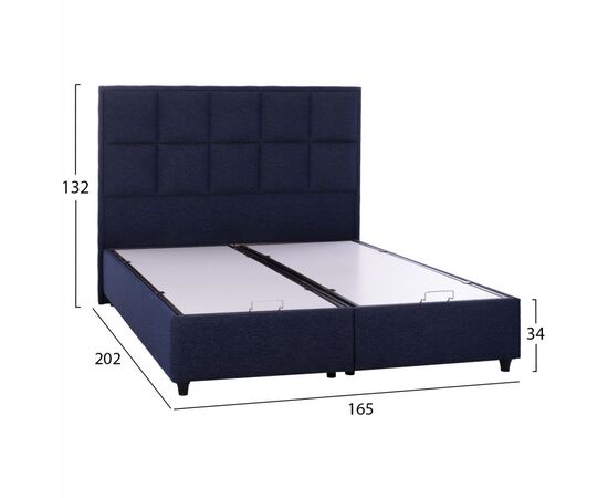 ΚΡΕΒΑΤΙ ALBA ΜΕ ΑΠΟΘΗΚΕΥΤΙΚΟ ΑΠΟ ΜΠΛΕ ΥΦΑΣΜΑ HM626.08 ΓΙΑ ΣΤΡΩΜΑ 160x200 εκ. - ΚΡΕΒΑΤΙΑ στο Milonadakis.gr
