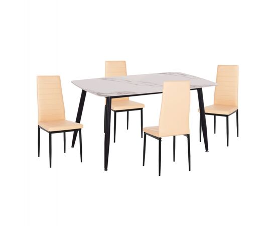 ΣΕΤ ΤΡΑΠΕΖΑΡΙΑΣ 5ΤΜΧ RAVEN HM21266.02 ΚΕΡΑΜΙΚΟ TOP CALACATTA--ΚΡΕΜ PU - ΤΡΑΠΕΖΑΡΙΕΣ στο Milonadakis.gr