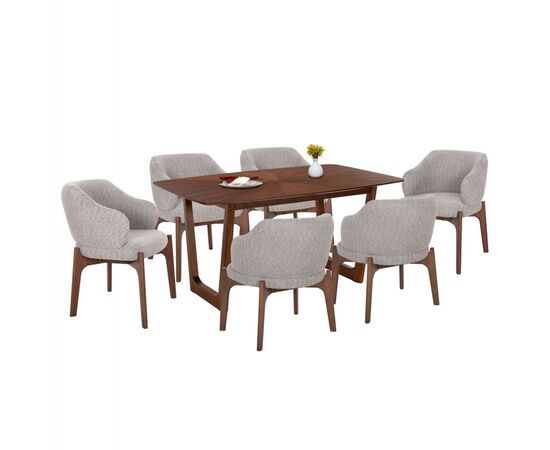 ΣΕΤ ΤΡΑΠΕΖΑΡΙΑΣ 7ΤΜΧ ABAI HM21338.02 ΤΡΑΠΕΖΙ ΑΠΟ MDF--ΚΑΡΕΚΛΕΣ ΜΕ ΜΠΟΥΚΛΕ ΥΦΑΣΜΑ - ΤΡΑΠΕΖΑΡΙΕΣ στο Milonadakis.gr