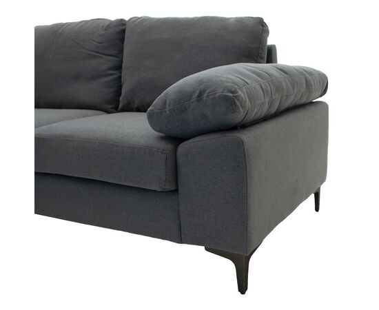 Γωνιακός καναπές Cohen pakoworld με δεξιά γωνία ύφασμα σε ανθρακί απόχρωση-πόδι μαύρο μέταλλο 240x159x83εκ - ΚΑΝΑΠΕΔΕΣ-ΣΑΛΟΝΙΑ στο Milonadakis.gr