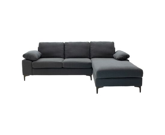 Γωνιακός καναπές Cohen pakoworld με αριστερή γωνία ύφασμα σε ανθρακί απόχρωση-πόδι μαύρο μέταλλο 240x159x83εκ - ΚΑΝΑΠΕΔΕΣ-ΣΑΛΟΝΙΑ στο Milonadakis.gr
