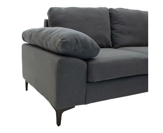 Γωνιακός καναπές Cohen pakoworld με αριστερή γωνία ύφασμα σε ανθρακί απόχρωση-πόδι μαύρο μέταλλο 240x159x83εκ - ΚΑΝΑΠΕΔΕΣ-ΣΑΛΟΝΙΑ στο Milonadakis.gr