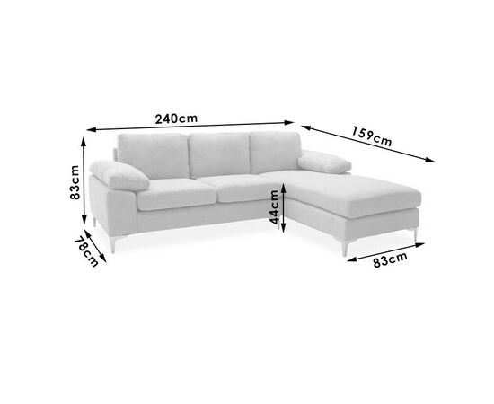 Γωνιακός καναπές Cohen pakoworld με αριστερή γωνία ύφασμα σε ανθρακί απόχρωση-πόδι μαύρο μέταλλο 240x159x83εκ - ΚΑΝΑΠΕΔΕΣ-ΣΑΛΟΝΙΑ στο Milonadakis.gr