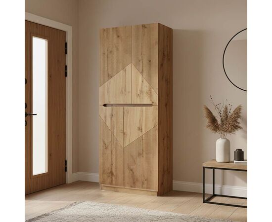 Παπουτσοθήκη-ντουλάπι Kebell pakoworld σε oak απόχρωση 71x41.5x180.4εκ - ΕΠΙΠΛΑ ΕΙΣΟΔΟΥ στο Milonadakis.gr