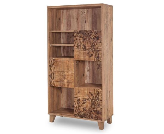 Βιβλιοθήκη PWF-0181-7 σε χρώμα πεύκου 80x36x155εκ - ΒΙΒΛΙΟΘΗΚΕΣ στο Milonadakis.gr