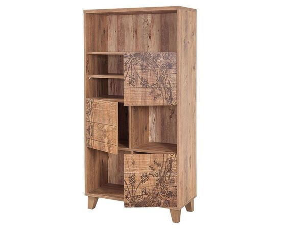 Βιβλιοθήκη PWF-0181-7 σε χρώμα πεύκου 80x36x155εκ - ΒΙΒΛΙΟΘΗΚΕΣ στο Milonadakis.gr