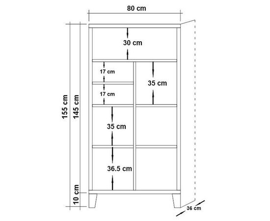 Βιβλιοθήκη PWF-0181-7 σε χρώμα πεύκου 80x36x155εκ - ΒΙΒΛΙΟΘΗΚΕΣ στο Milonadakis.gr