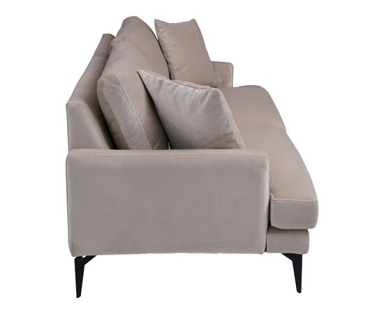 Καναπές 2θέσιος Fortune pakoworld βελούδο μπεζ-μαύρο 175x90x88εκ - ΚΑΝΑΠΕΔΕΣ-ΣΑΛΟΝΙΑ στο Milonadakis.gr