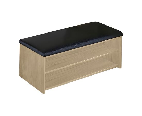 Παπουτσοθήκη-Σκαμπό Kiana pakoworld 6 ζεύγων με μαύρο μαξιλάρι σε φυσική απόχρωση 80x32x44εκ - ΕΠΙΠΛΑ ΕΙΣΟΔΟΥ στο Milonadakis.gr