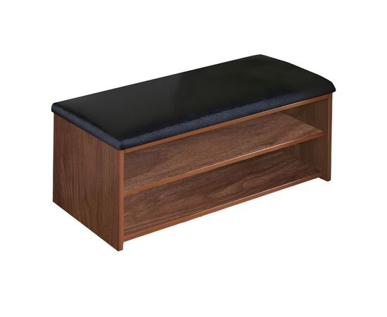 Παπουτσοθήκη-Σκαμπό Kiana pakoworld 6 ζεύγων με μαυρο μαξιλάρι σε καρυδι απόχρωση 80x32x44εκ - ΕΠΙΠΛΑ ΕΙΣΟΔΟΥ στο Milonadakis.gr