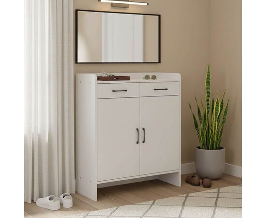 Παπουτσοθήκη Gazen pakoworld 12 ζεύγων με συρτάρια σε λευκή απόχρωση 80x33x100εκ - ΕΠΙΠΛΑ ΕΙΣΟΔΟΥ στο Milonadakis.gr