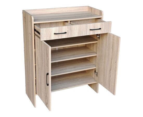 Παπουτσοθήκη Gazen pakoworld 12 ζεύγων με συρτάρια σε φυσική απόχρωση 80x33x100εκ - ΕΠΙΠΛΑ ΕΙΣΟΔΟΥ στο Milonadakis.gr