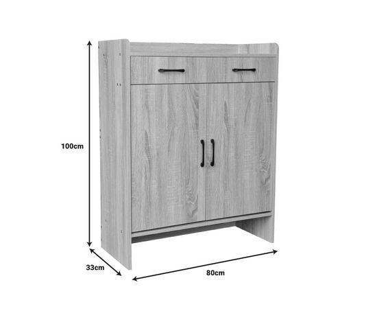 Παπουτσοθήκη Gazen pakoworld 12 ζεύγων με συρτάρια σε φυσική απόχρωση 80x33x100εκ - ΕΠΙΠΛΑ ΕΙΣΟΔΟΥ στο Milonadakis.gr