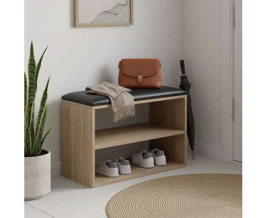 Παπουτσοθήκη-Σκαμπό Kiana pakoworld 4 ζεύγων με μαξιλάρι σε φυσική απόχρωση 60x32x44εκ - ΕΠΙΠΛΑ ΕΙΣΟΔΟΥ στο Milonadakis.gr