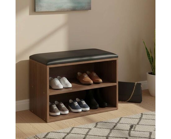 Παπουτσοθήκη-Σκαμπό Kiana pakoworld 4 ζεύγων με μαξιλάρι σε καρυδί απόχρωση 60x32x44εκ - ΕΠΙΠΛΑ ΕΙΣΟΔΟΥ στο Milonadakis.gr
