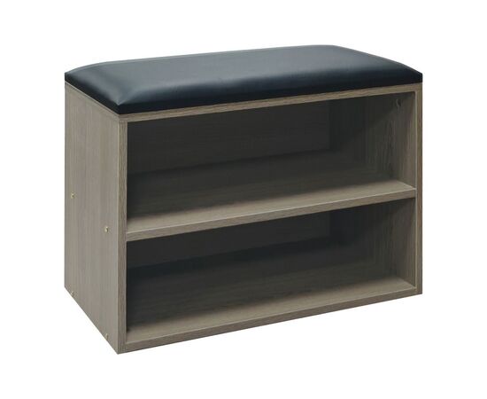 Παπουτσοθήκη-Σκαμπό Kiana pakoworld 4 ζεύγων με μαξιλάρι σε γκρι-oak απόχρωση 60x32x44εκ - ΕΠΙΠΛΑ ΕΙΣΟΔΟΥ στο Milonadakis.gr