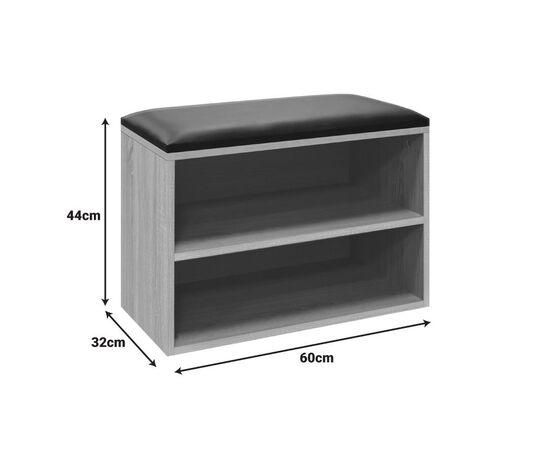 Παπουτσοθήκη-Σκαμπό Kiana pakoworld 4 ζεύγων με μαξιλάρι σε γκρι-oak απόχρωση 60x32x44εκ - ΕΠΙΠΛΑ ΕΙΣΟΔΟΥ στο Milonadakis.gr