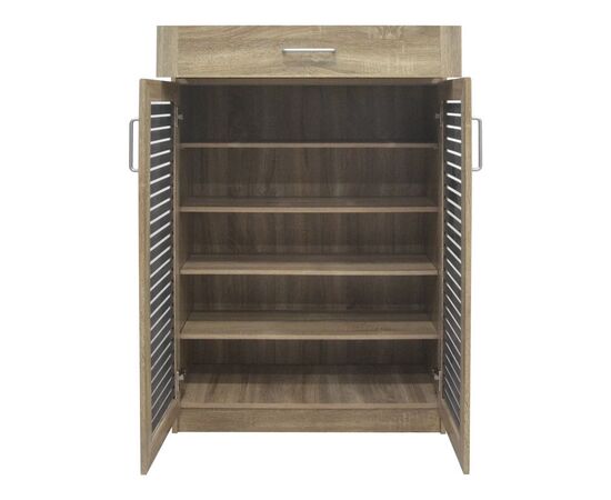 Παπουτσοθήκη-ντουλάπι Sante pakoworld 20 ζεύγων σε sonoma-ανθρακί απόχρωση 80x37x123εκ - ΕΠΙΠΛΑ ΕΙΣΟΔΟΥ στο Milonadakis.gr