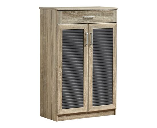 Παπουτσοθήκη-ντουλάπι Sante pakoworld 20 ζεύγων σε sonoma-ανθρακί απόχρωση 80x37x123εκ - ΕΠΙΠΛΑ ΕΙΣΟΔΟΥ στο Milonadakis.gr