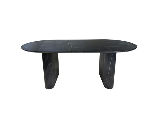 Τραπέζι Nembou pakoworld mdf σε απόχρωση μαύρου μαρμάρου 210x100x76εκ - ΤΡΑΠΕΖΙΑ ΚΟΥΖΙΝΑΣ στο Milonadakis.gr