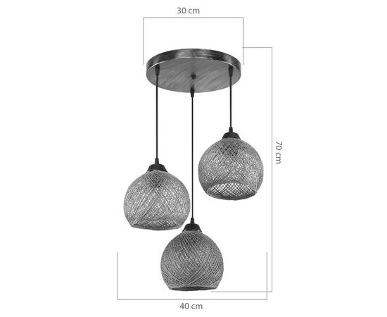 Φωτιστικό οροφής τρίφωτο PWL-1121 pakoworld Ε27 καφέ Φ40x75εκ - ΦΩΤΙΣΤΙΚΑ ΟΡΟΦΗΣ στο Milonadakis.gr
