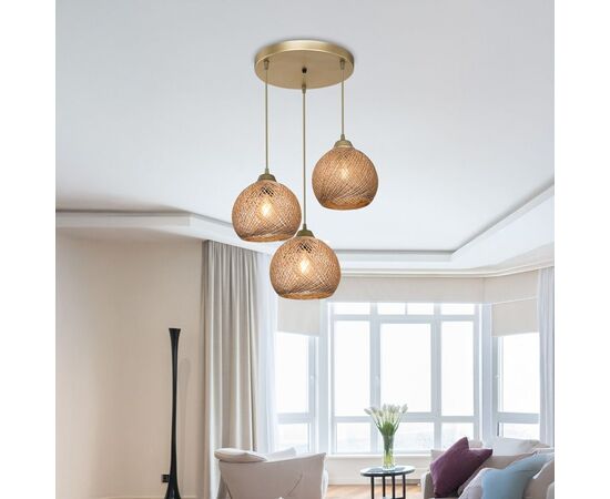 Φωτιστικό οροφής τρίφωτο PWL-1121 pakoworld Ε27 μπεζ-χρυσό Φ40x80εκ - ΦΩΤΙΣΤΙΚΑ ΟΡΟΦΗΣ στο Milonadakis.gr