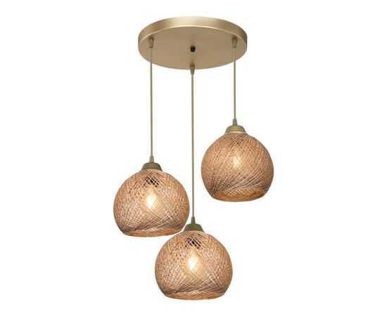 Φωτιστικό οροφής τρίφωτο PWL-1121 pakoworld Ε27 μπεζ-χρυσό Φ40x80εκ - ΦΩΤΙΣΤΙΚΑ ΟΡΟΦΗΣ στο Milonadakis.gr