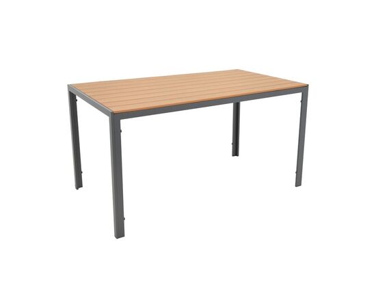 Τραπέζι Nares pakoworld αλουμίνιο ανθρακί-plywood φυσικό 140x80x72.5εκ - ΤΡΑΠΕΖΙΑ ΕΞ. ΧΩΡΟΥ στο Milonadakis.gr