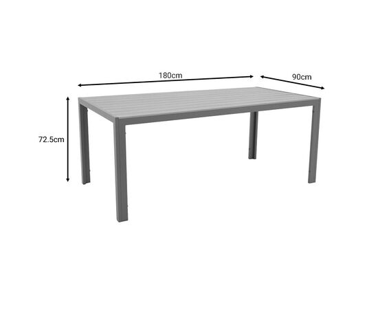 Τραπέζι Nares pakoworld αλουμίνιο ανθρακί-plywood φυσικό 180x90x72.5εκ - ΤΡΑΠΕΖΙΑ ΕΞ. ΧΩΡΟΥ στο Milonadakis.gr