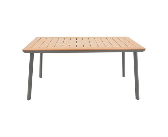 Τραπέζι Griffith pakoworld ανθρακί αλουμίνιο και plywood σε φυσική απόχρωση 160x90x74εκ - ΤΡΑΠΕΖΙΑ ΕΞ. ΧΩΡΟΥ στο Milonadakis.gr