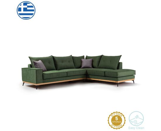 Γωνιακός καναπές αριστερή γωνία Luxury II pakoworld ύφασμα κυπαρισσί-ανθρακί 290x235x95εκ - ΚΑΝΑΠΕΔΕΣ-ΣΑΛΟΝΙΑ στο Milonadakis.gr